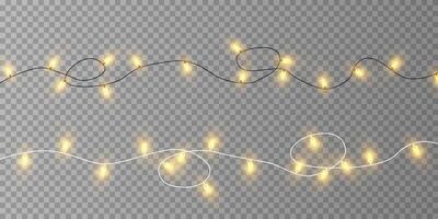A Beautiful String of Warm Yellow Fairy Lights, Ideal for Adding a Charming Touch to Any Space or Occasion vector