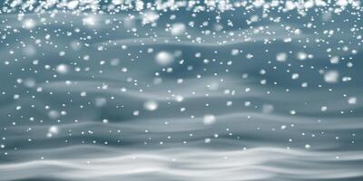 A serene winter snowfall background, featuring soft snowflakes gently drifting down along with waves of calmness vector