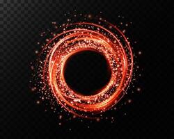 A Glowing Circular Particle Ring embellished with Sparkles and stunning Red Effects, creating a mesmerizing appearance vector