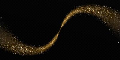 A Stunning Golden Glitter Wave on a Dark Background, Perfect for a Striking Visual Presentation to Captivate vector