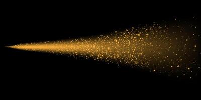 Radiant Golden Sparkle Beam Set Against a Deep Black Background Creating an Eye Catching Visual Impact vector