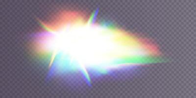 A stunning Colorful Light Burst Effect featuring a vibrant Rainbow Glow that captivates the viewers imagination vector