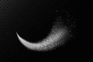 A Beautiful Sparkling White Trail Effect Set Against a Deep Black Background, Creating Stunning Visuals vector