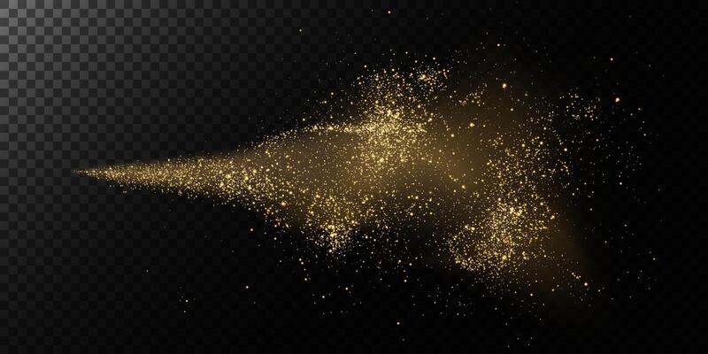 A Glittery Gold Spray Effect is beautifully showcased on an elegant Black Background, enhancing the allure
