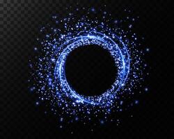 A beautiful Blue Sparkling Circle featuring a mesmerizing Glittering Particles Effect that dazzles the eye vector