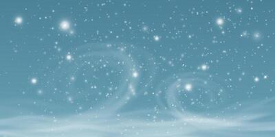 A Winter Blizzard featuring Sparkling Snowflakes set against a Serene Blue Sky during a peaceful evening vector