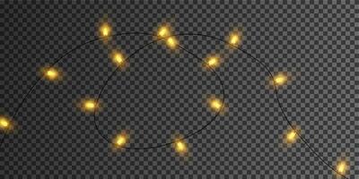 A Stunning and Impressive String of Beautiful Vibrant Yellow Lights Set Against a Dark and Mysterious Background vector