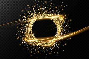 Experience the captivating Golden Sparkle Effect featuring vibrant Shining Particles and enchanting Light Trails vector