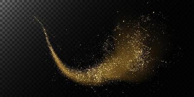 The Elegant Gold Glitter Splash Effect beautifully contrasts against a Dark Background for a stunning visual impact vector