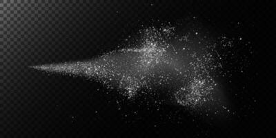 A Stunning Realistic Spray Effect Displayed on a Dark Background Filled with Dynamic Particles and Vibrant Colors vector