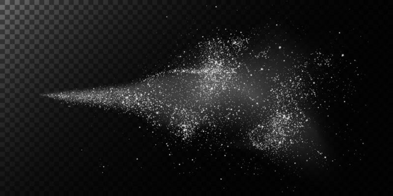 A Stunning Realistic Spray Effect Displayed on a Dark Background Filled with Dynamic Particles and Vibrant Colors