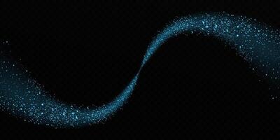 A Stunning Glowing Blue Particle Wave on a Black Background, Perfect for Use in Digital Art Creations vector