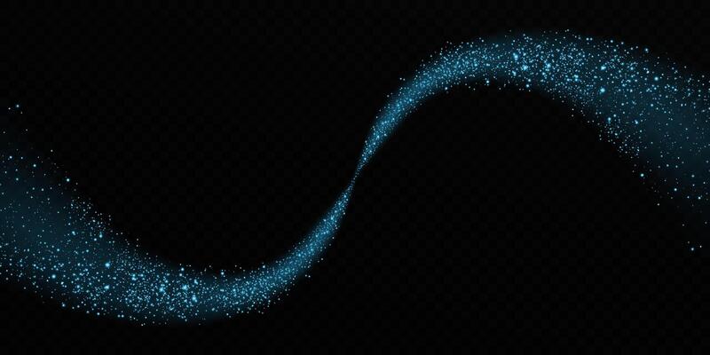 A Stunning Glowing Blue Particle Wave on a Black Background, Perfect for Use in Digital Art Creations