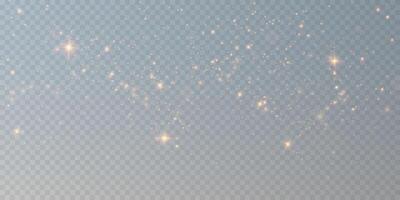 Golden Sparkles Dancing Over a Soft Blue Background, Creating an Enchanting Visual Atmosphere Filled with Beauty vector