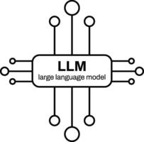 LLM or large language model icon for AI website and apps vector