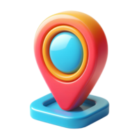 Colorful 3D Map Pin Icon with Glossy Gradient Style Isolated Location Marker Symbol on Transparent Background for Mobile App, Game UI, or Navigation Design png