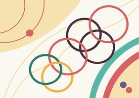 Abstract Rings on a Vibrant background of Arcs and Orbits vector