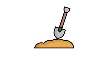 Shovel animated icon. suitable for user interface, provide visual feedback and more. alpha channel, transparent background video