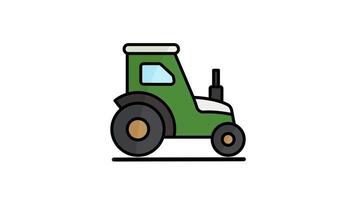 Tractor animated icon. animated icon related to farming machinery video