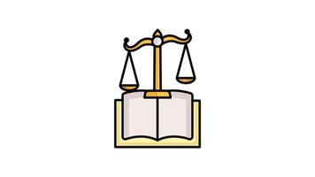 Constitution animated icon. animated icon related to law and justice. suitable for user interface, provide visual feedback and more. alpha channel, transparent background video