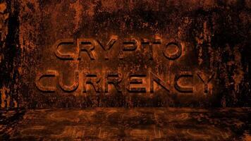 crypto currency text effect grunge background video