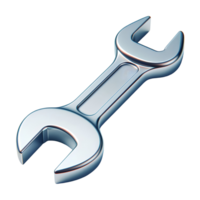 3D Render of a Metallic Wrench, Adjustable Spanner Tool for Mechanic and Repair Work png