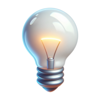 3D Render of a Light Bulb with Glow Effect, Symbolizing Innovation and Bright Ideas png