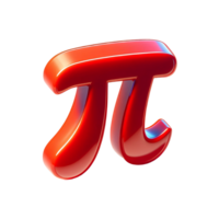 3D Rendered Red Pi Symbol in Glossy Design png