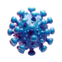3D Virus Model with Rounded Surface and Blue Color, Digital Representation of Bacteria or Infection png