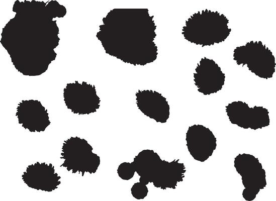 Grunge Paint Brush Stroke Set Black Texture Clipart