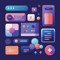 flat design icons set for web, mobile and app vector