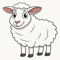 cartoon sheep standing on a white background vector