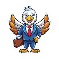an eagle in a suit holding a briefcase vector