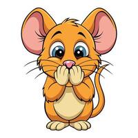 cartoon mouse with big eyes and a big nose vector