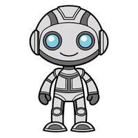 a cartoon robot with blue eyes and a white background vector