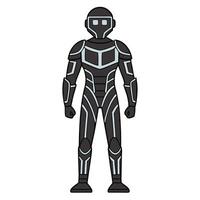 a black and gray robot suit with a helmet vector