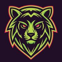 the head of a tiger is white background shown in a dark background vector