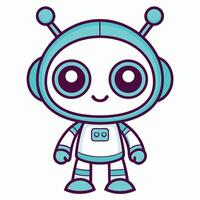 cute robot white background illustration white background vector