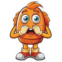 an orange cartoon character with a shocked expression vector