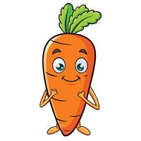 cartoon carrot character with arms crossed and eyes closed vector