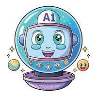 a cartoon space helmet with the word a1 on it vector