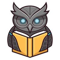 an owl is reading a book vector