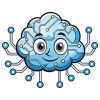 a cloud with a circuit board on it vector