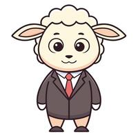 a cartoon sheep wearing a suit and tie vector