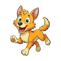 a cartoon dog running and smiling vector