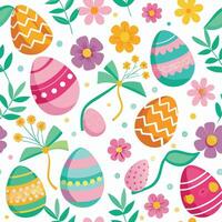 Easter Egg and Flower Pattern vector