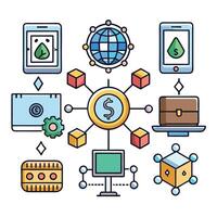 a set of icons that show various types of technology vector