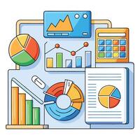 an illustration of a business chart vector