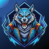 the wolf mascot for a team white background white background white background vector