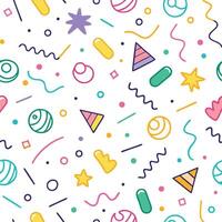 Fun, colorful, abstract shapes pattern vector